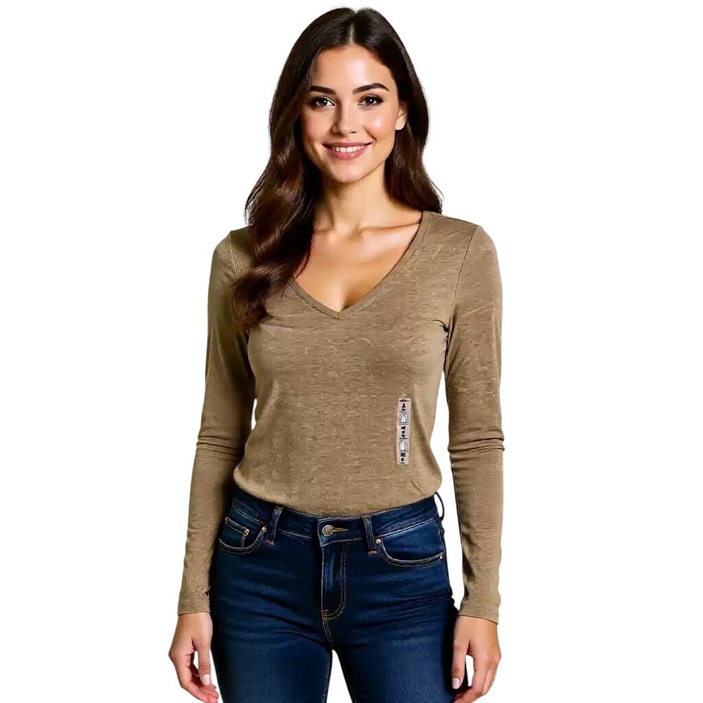 Old Navy Perfect Long Sleeve V neck T Shirt Blue